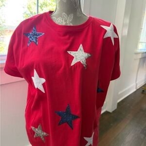 Red Star Pattern Shirt